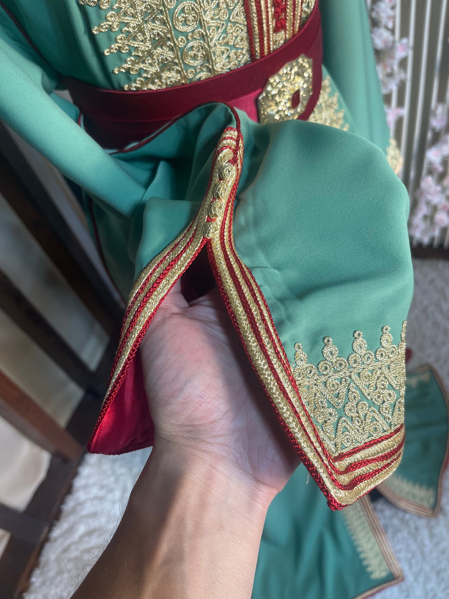 Caftan Fassi Vert Rouge