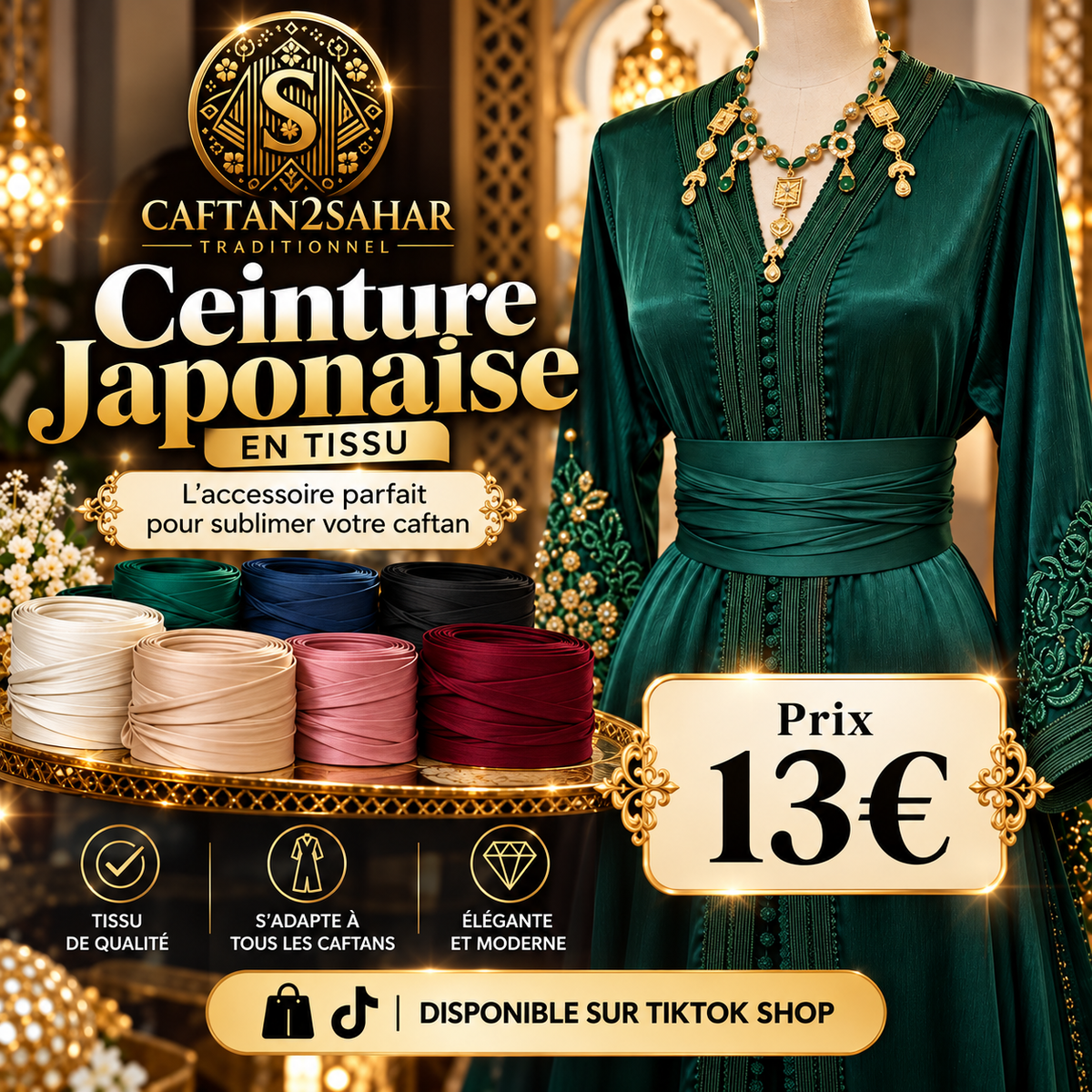 Ceinture en tissu Large