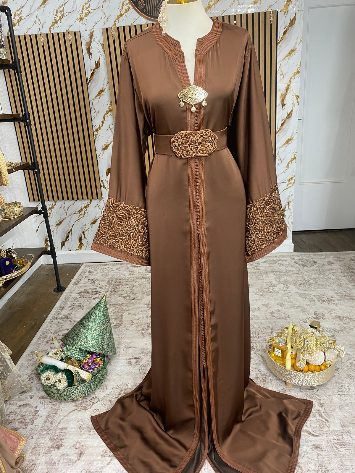 Drap de soie - Marron