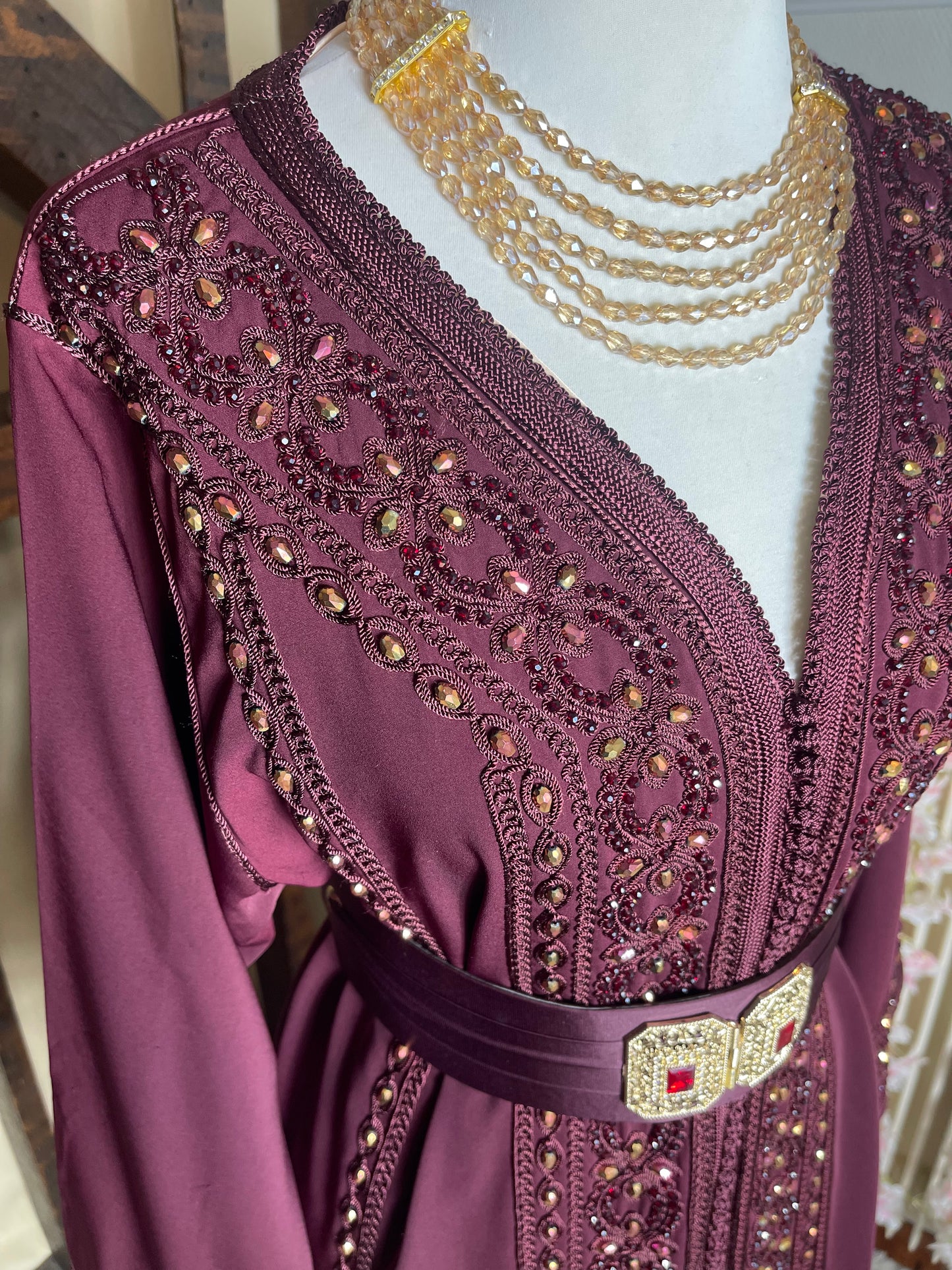 Caftan Mounassaba Bordeaux