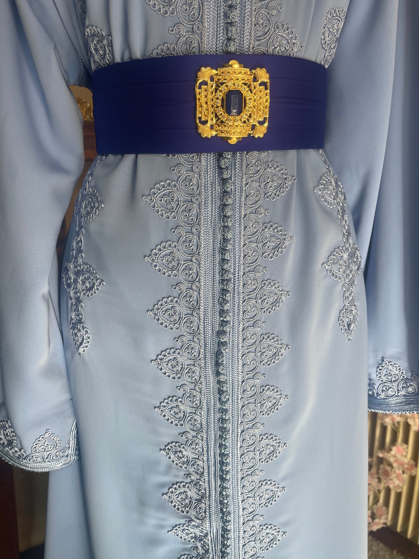 Caftan Simple Bleu