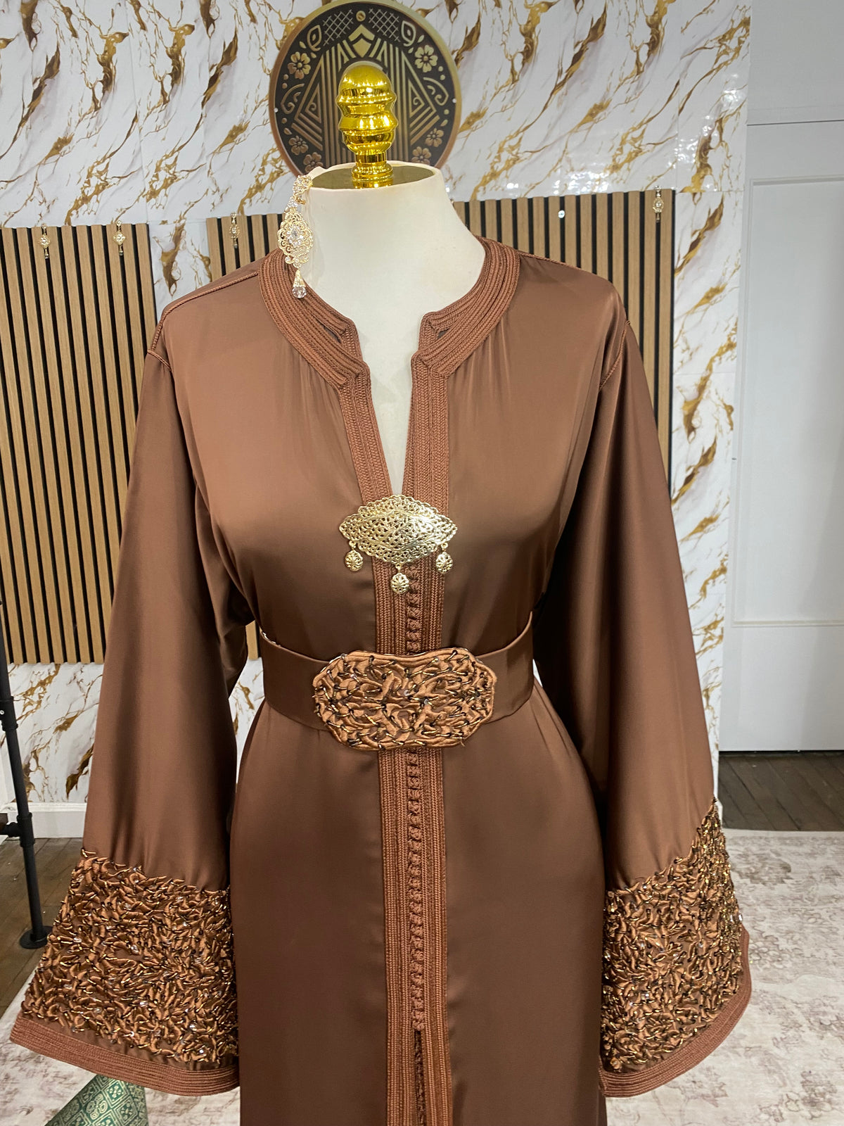 Drap de soie - Marron