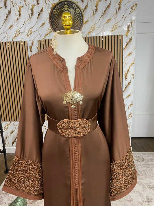 Drap de soie - Marron
