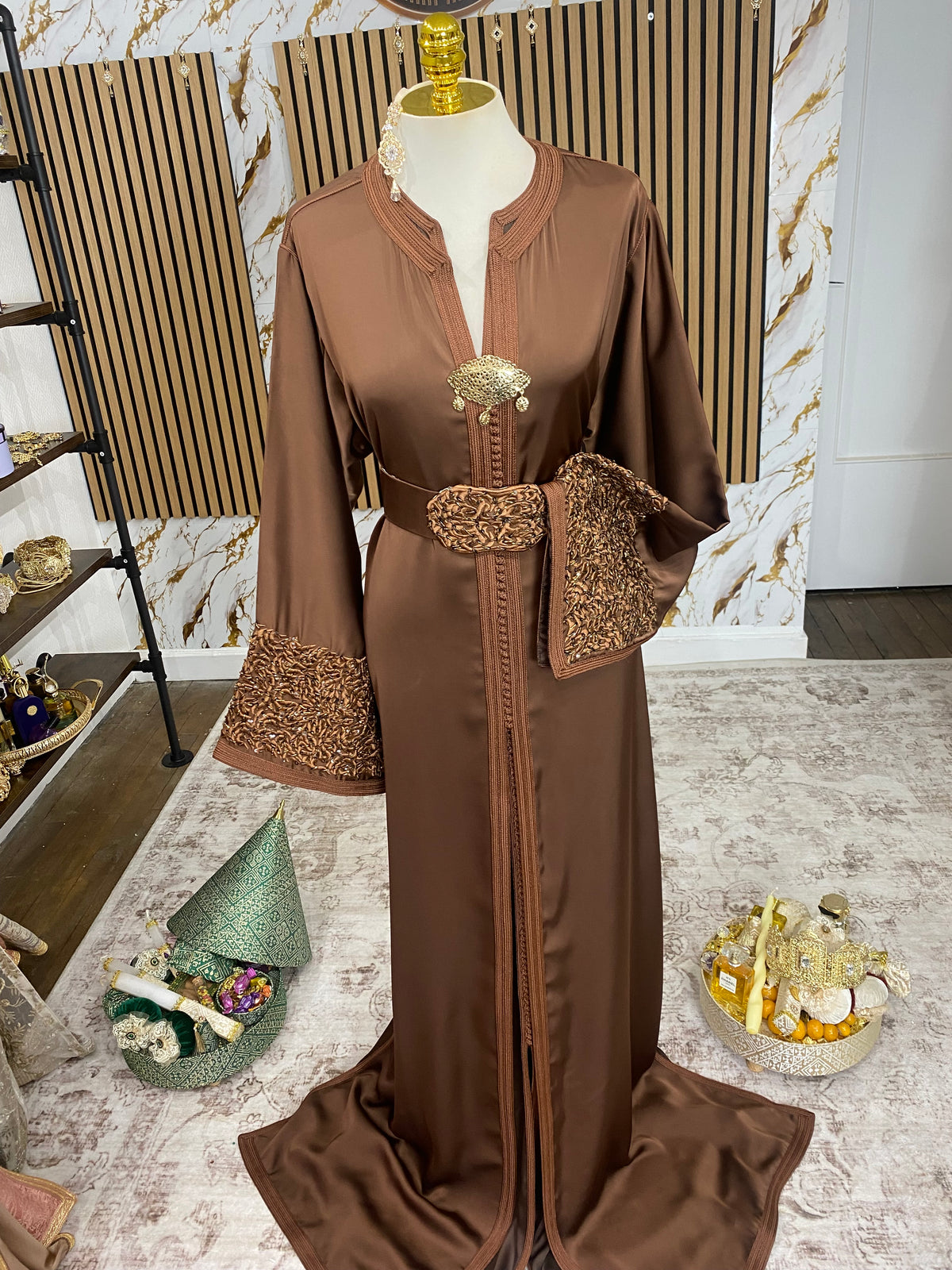 Drap de soie - Marron
