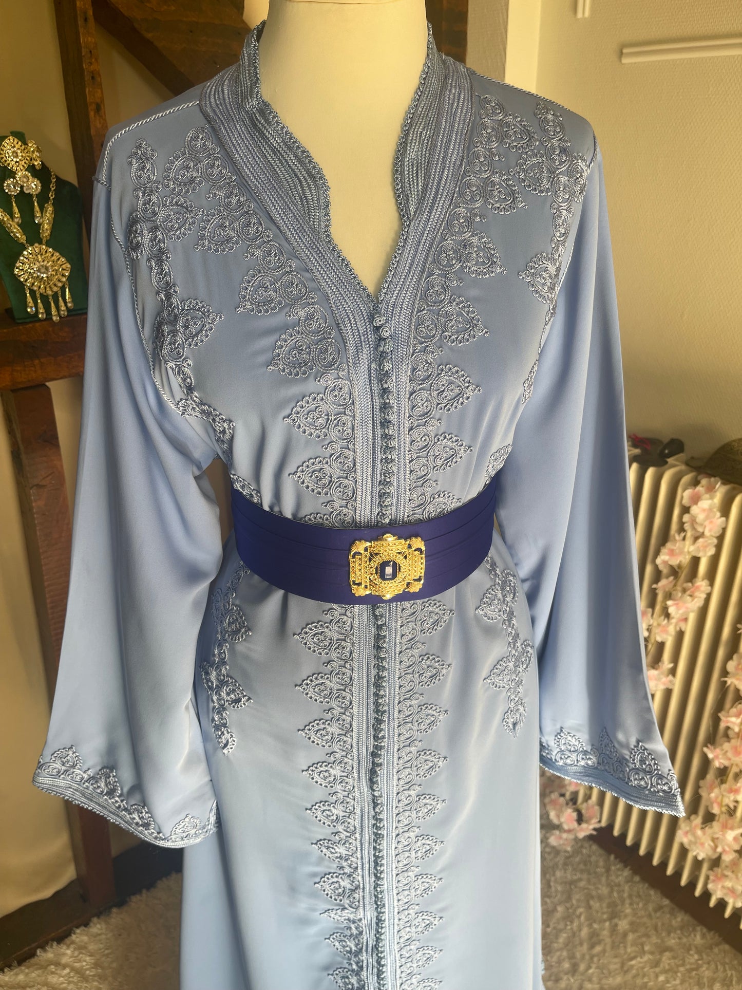 Caftan Simple Bleu