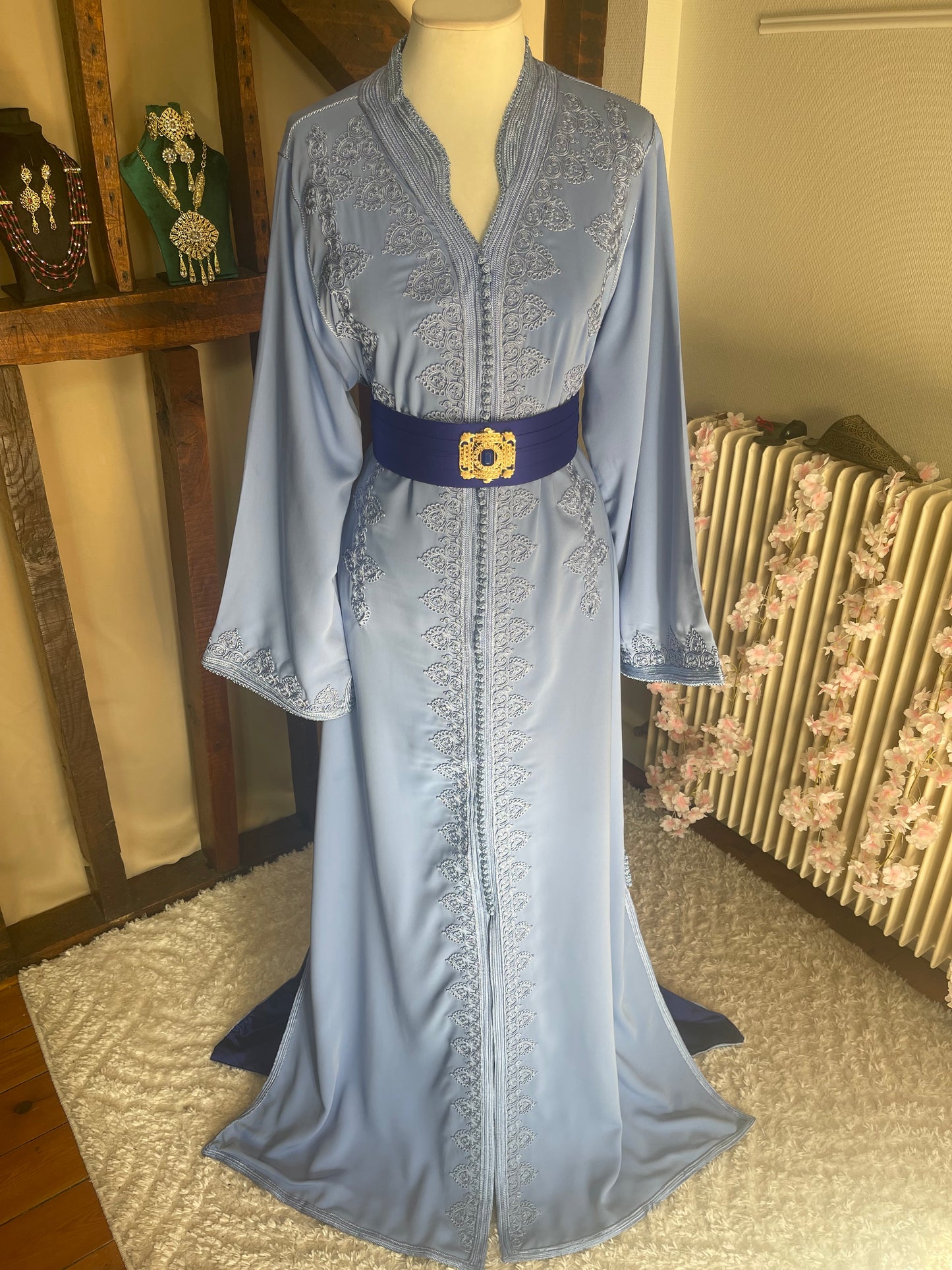Caftan Simple Bleu