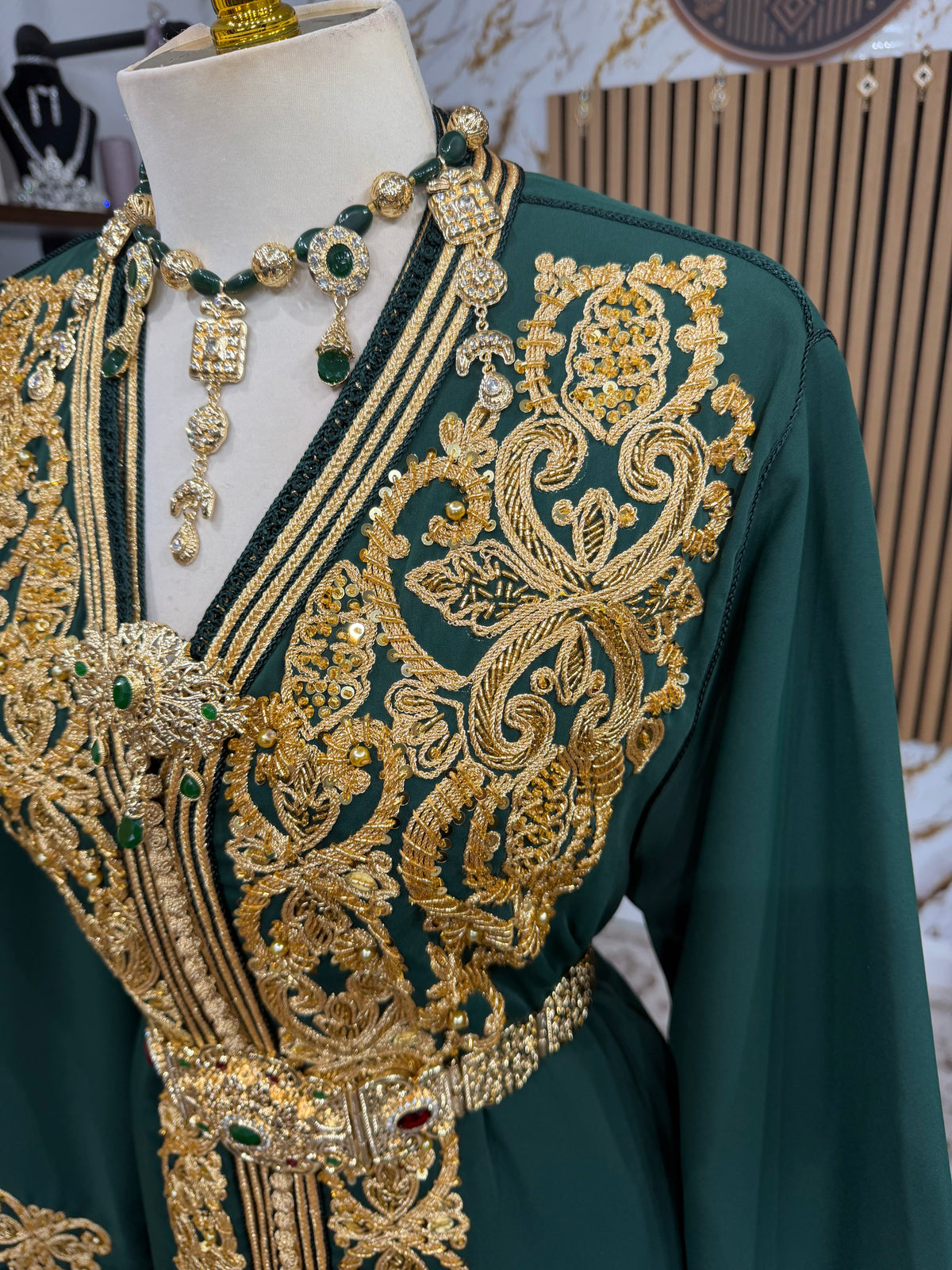 Takchita chargée vert royal