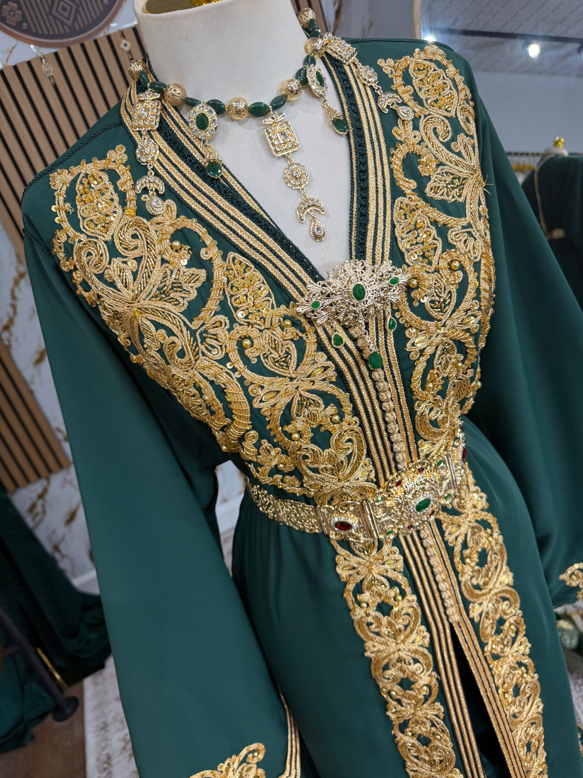 Takchita chargée vert royal