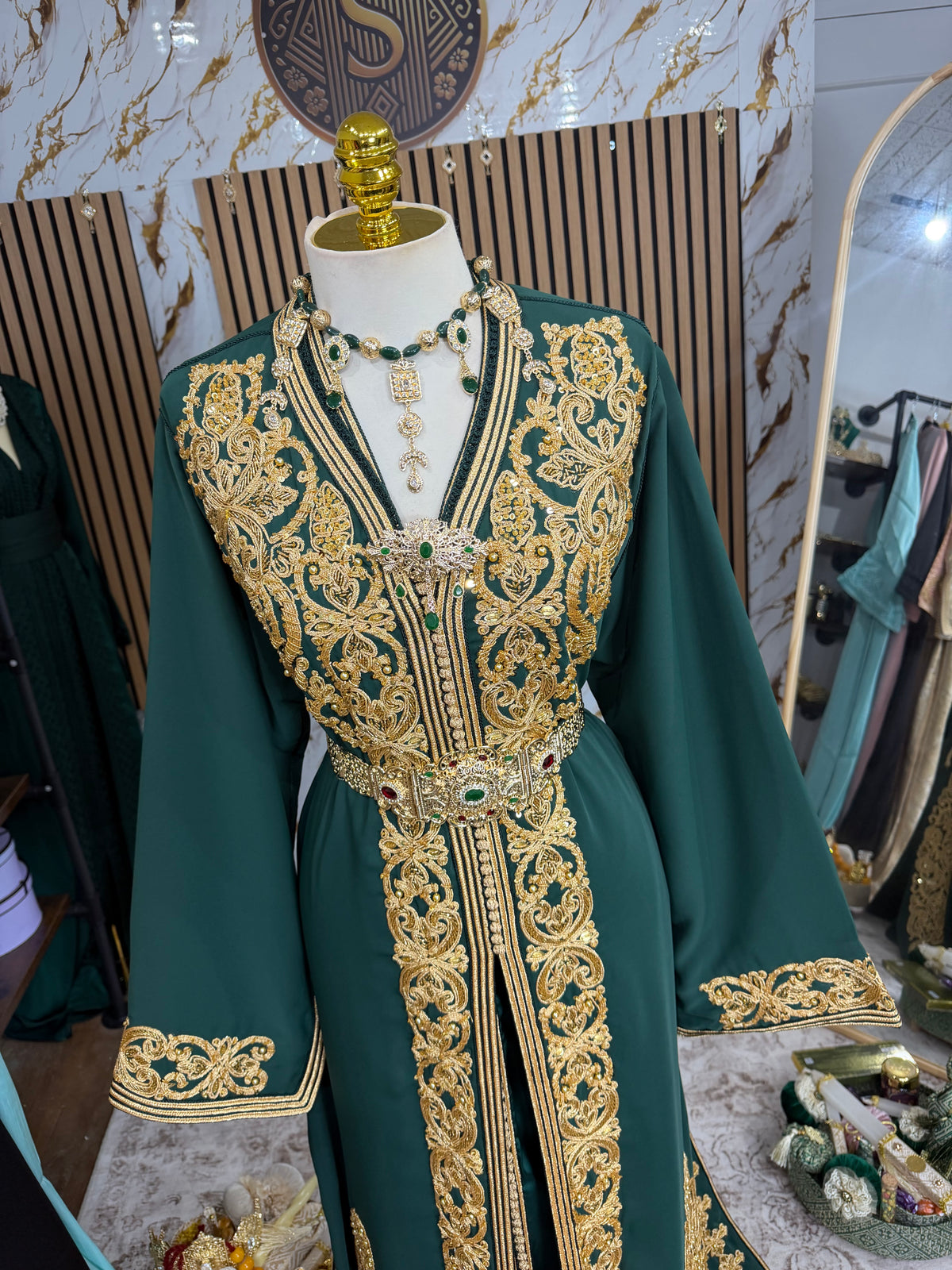 Takchita chargée vert royal