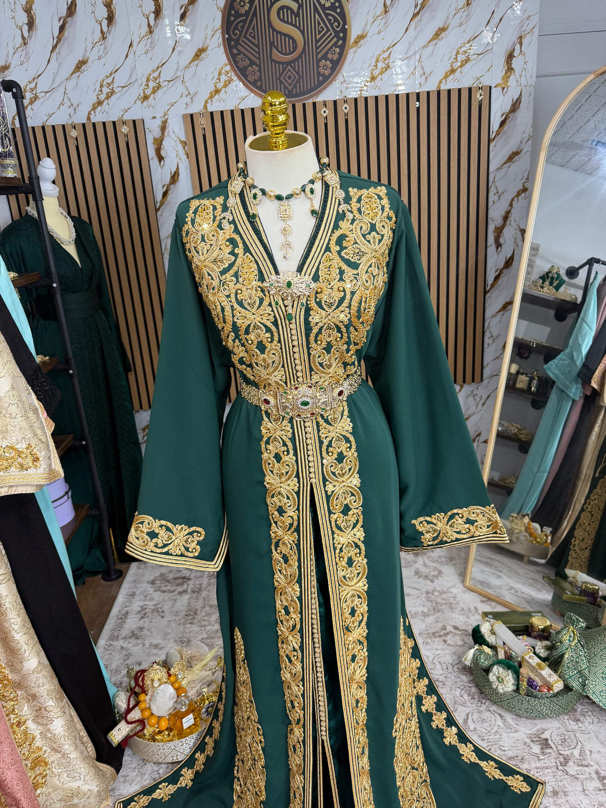 Takchita chargée vert royal
